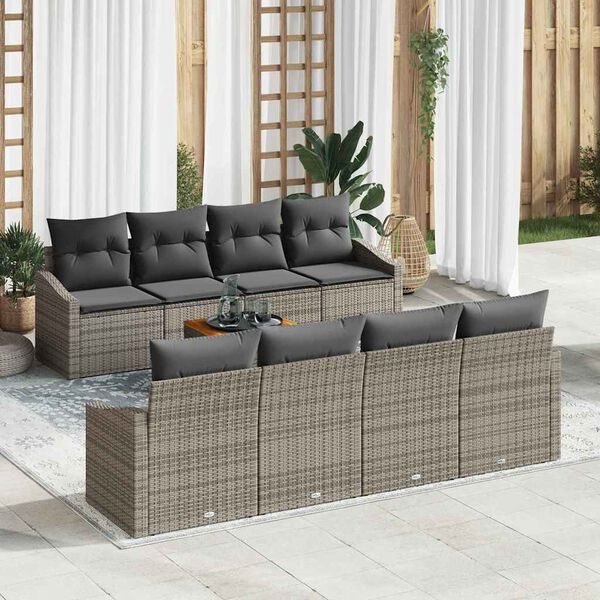 vidaXL Set Divano da Giardino 7 pcs Grigio