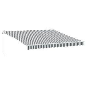 vidaXL Tenda Retrattile Manuale con LED Antracite e Bianco 400x350 cm