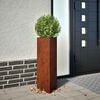 vidaXL Fioriere da Giardino 2 pz Triangolari 30x26x75cm Acciaio Corten