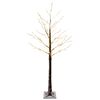 vidaXL Albero di Natale LED innevato Marrone 22 x 22 x 150 cm Plastica