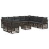 vidaXL Set Divano da Giardino 11 pz Grigio polyrattan