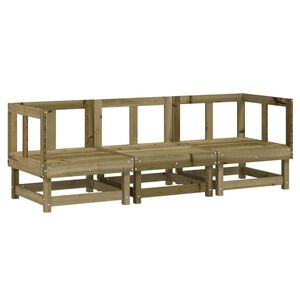 vidaXL Set Salotto da Giardino 3 pz in Legno Impregnato di Pino