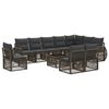 vidaXL Set Divano da Giardino 11 pcs Grigio e Grigio Scuro polyrattan