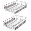 vidaXL Cestelli a Rete Scorrevoli 2 pz Argento 400 mm