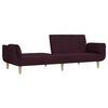 vidaXL Divano Letto a 2 Posti con Pouf e Due Cuscini Viola in Tessuto