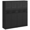 vidaXL Libreria con Ante Nera 136x37x142 cm in Legno Multistrato