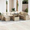 vidaXL Set Divano da Giardino 9 pz con Cuscini Beige in Polyrattan