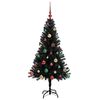 vidaXL Albero di Natale con 150 LED con supporto Nero 150 cm PVC
