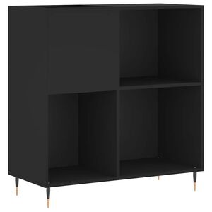 vidaXL Mobile Porta Dischi Nero 84,5x38x89 cm in Legno Multistrato