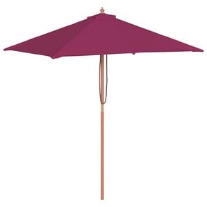 vidaXL Ombrellone da Esterni Palo in Legno 150x200 cm Rosso Bordeaux