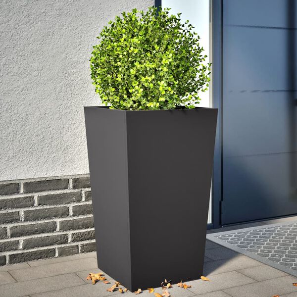 vidaXL Fioriere da Giardino 2 pz Nere 45x45x75 cm in Acciaio
