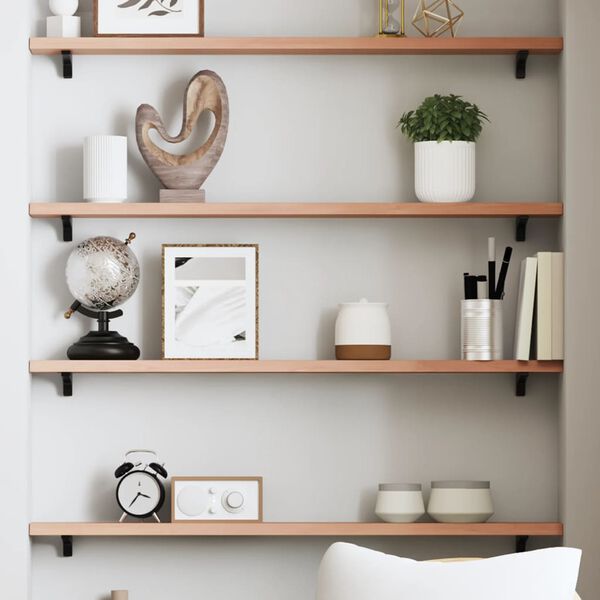 vidaXL Ripiano Muro Marrone Chiaro 80x10x2 cm Massello Rovere Trattato