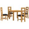 vidaXL Set da pranzo 5 pz Nero Legno di Quercia Massello