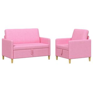 vidaXL Set di Divani con Storage 2 pz Rosa Poliestere