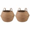 vidaXL Vaso da fiori con manici 2 pcs Naturale &Oslash; 32 x 32 cm