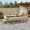 vidaXL Set da Pranzo da Giardino 15 pz con Cuscini Beige in Polyrattan