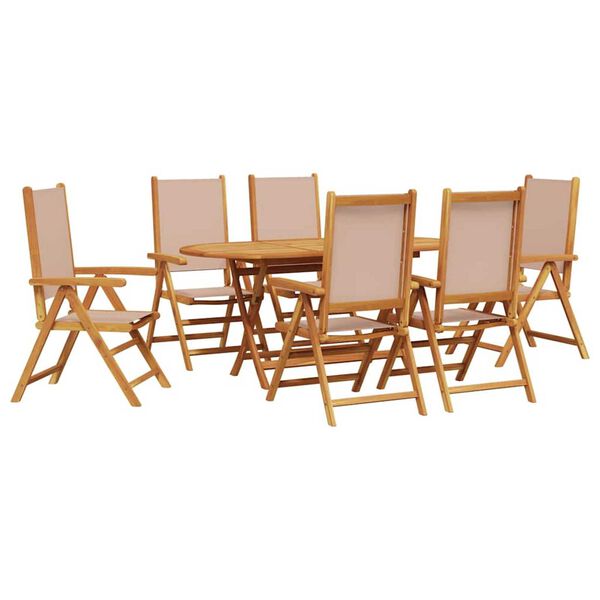 vidaXL Set da Pranzo per Giardino 7 pcs Talpa legno massello di acacia