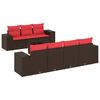 vidaXL Set Divani da Giardino 8 pz con Cuscini Marrone in Polyrattan