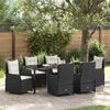 vidaXL Set da Pranzo per Giardino 7 pcs Nero polyrattan