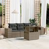vidaXL Set Divano da Giardino 5 pz con Cuscini Grigio in Polyrattan