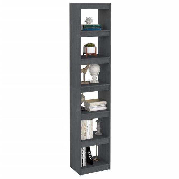 vidaXL Libreria/Divisorio Grigio 40x30x199cm in Legno Massello di Pino