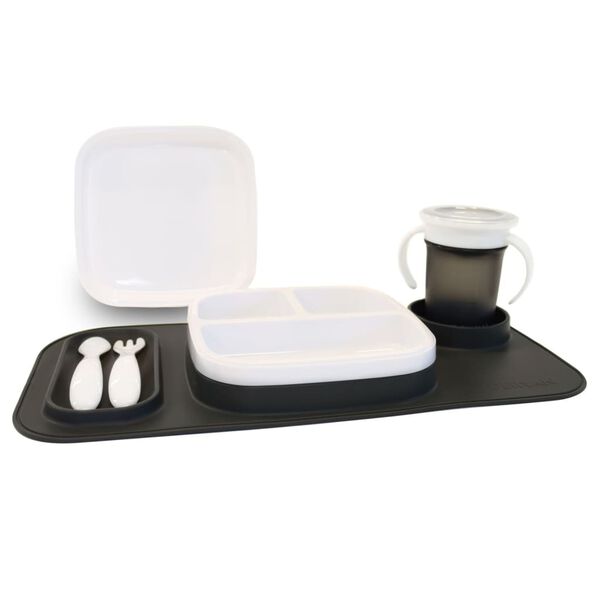 DERYAN Tovaglietta per Bambini Quuby in Silicone Grigia