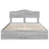 vidaXL Letto con Contenitore con testiera Grigio Sonoma 140 x 200 cm