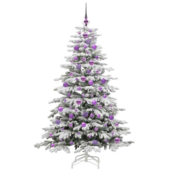 vidaXL Albero di Natale Artificiale con Rami Pieghevoli Bianco 180 cm