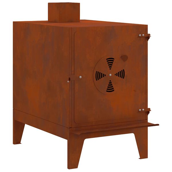vidaXL Stufa da Campeggio 35x50x60 cm in Acciaio Corten