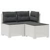 vidaXL Divano da giardino 3 posti con cuscini in look rattan PP Bianco