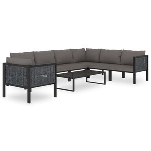 vidaXL Set Divani da Giardino 8 pz con Cuscini in Polyrattan Antracite
