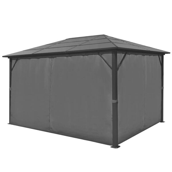 vidaXL Gazebo con Tenda Antracite in Alluminio 400x300 cm