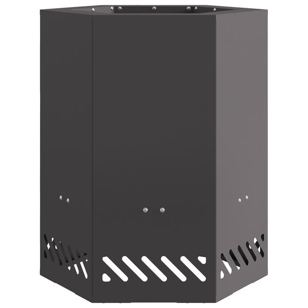 vidaXL Focolare Senza Fumi Nero 38 x 38 x 51 cm Acciaio