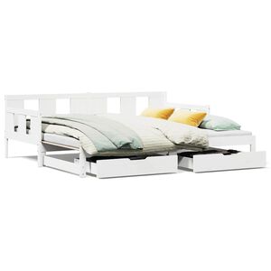vidaXL Letto Estraibile con Cassetti senza Materasso Bianco 90x200 cm