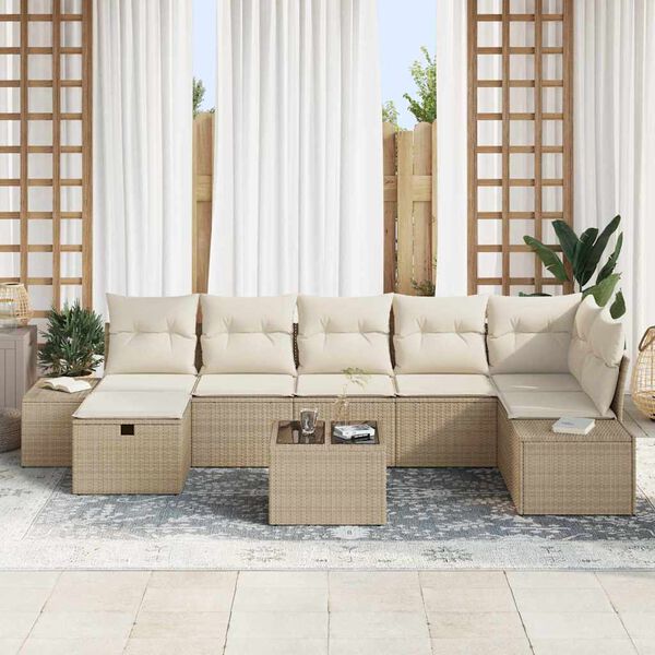 vidaXL Set di divani con cuscino 8 pcs polyrattan
