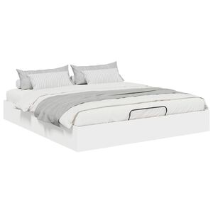 vidaXL Letto ottomano Bianco 203 x 180 x 25 cm Legno ingegnerizzato