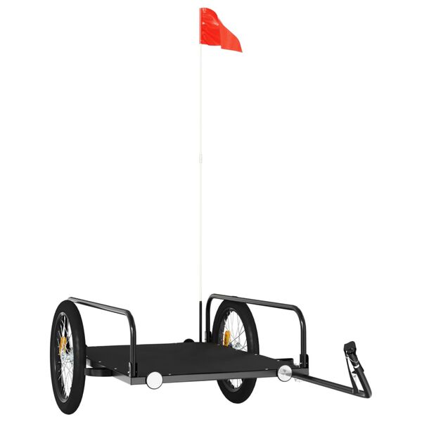 vidaXL Rimorchio da Bici Nero 135x70x37 cm in Ferro