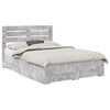 vidaXL Struttura del letto con cassetto Grigio cemento 140 x 190 cm