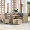 vidaXL Set Divano da Giardino 8 pcs Beige polyrattan