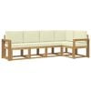vidaXL Set di divani da esterno 5 pz Bianco e Crema