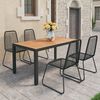 vidaXL Set da Pranzo da Giardino 5 pz in Rattan PVC Nero e Marrone