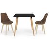 vidaXL Set da Pranzo 3 pz Marrone