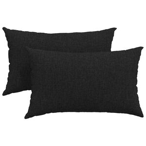 vidaXL Cuscini da Divano 2 pcs Nero 50 x 30 cm Tessuto