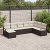 vidaXL Set di divani con cuscino 8 pcs Marrone e Crema polyrattan