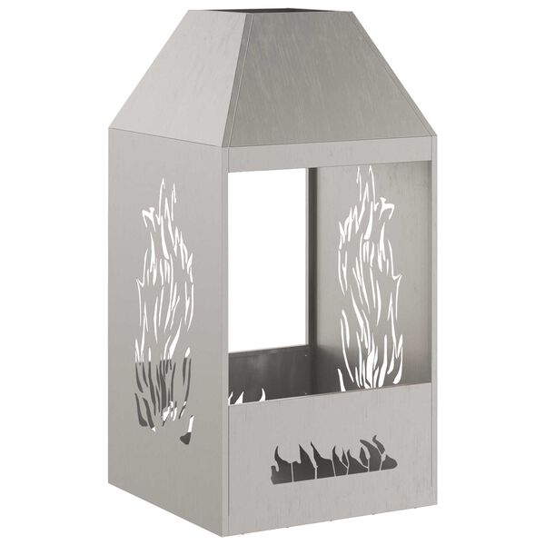 vidaXL Focolare Marrone 50 x 50 x 100 cm Acciaio