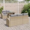 vidaXL Set Divano da Giardino con cuscino 6 pcs Beige polyrattan