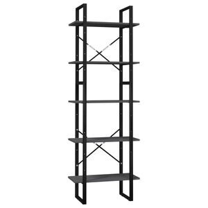 vidaXL Libreria a 5 Ripiani Grigia 60x30x175 cm in Legno di Pino