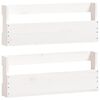 vidaXL Scarpiere a Parete 2 pz Bianco 59x9x23cm Legno Massello di Pino