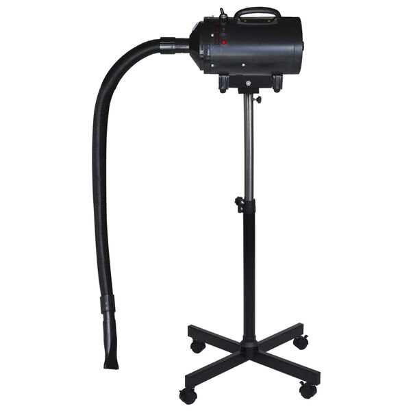 vidaXL Asciugatore per Cani Motore Singolo Stand Nero Plastica Acciaio