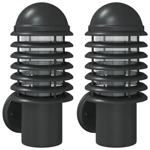 vidaXL Applique da Esterno 2 pz Nere in Acciaio Inossidabile